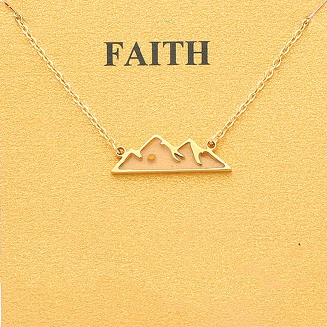 Wholesale Meaningful Faith Necklace Non Tarnish Stainless Steel Necklace Mustard Seeds Moving Mountain Necklace for Women Men