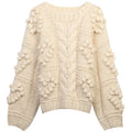 Heart Shape Crochet Decoration Cable Oversize Hand Knit Thick Winter Sweater Women