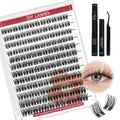 Self Adhesive Segment Fluffy Eyelashes Press-On C D Curl Wispy Cluster Lashes Pre Glued DIY Cluster Eyelashes