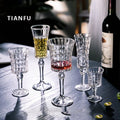 Wholesale Classic White Red Wine Flutes Diamond Wine Glasses Kitchen Bar Craft Crystal Goblet Cocktail Glass