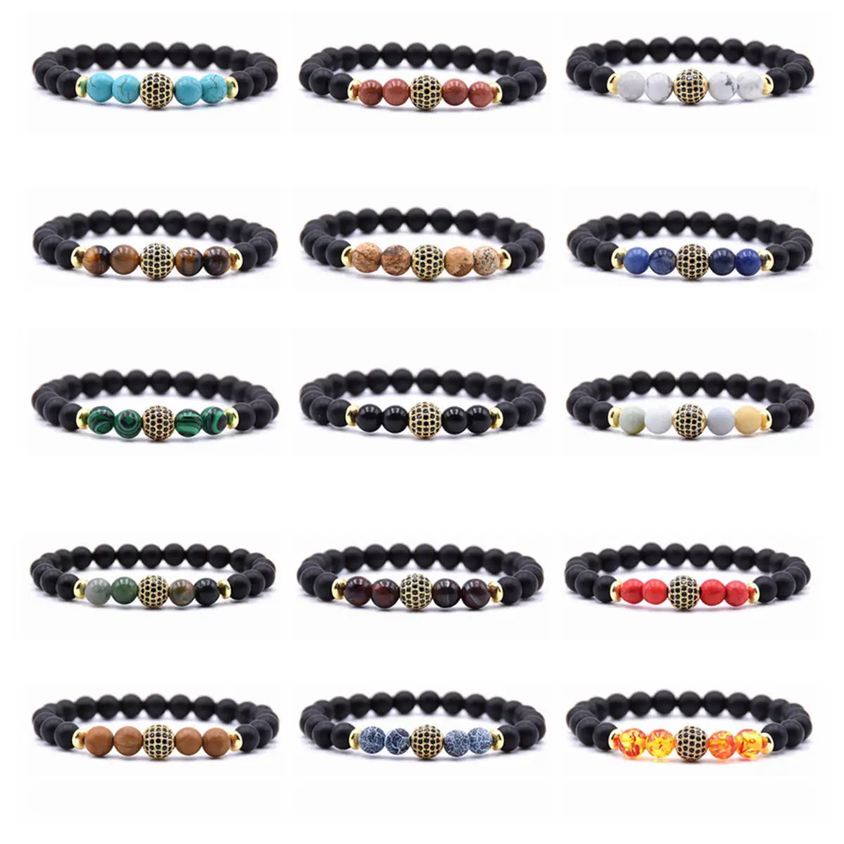 Good Quality Wholesale Natural Gemstone Turquoise Beaded Bracelet Stretch Friendship Birthday Valentine's Day Gift Bracelet