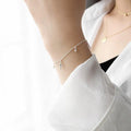 Wholesale Trendy S925 Sterling Silver 18k Gold Plated Cross Zircon Charm Pendant Tassel Bracelets for Women-Gift & Party Jewelry