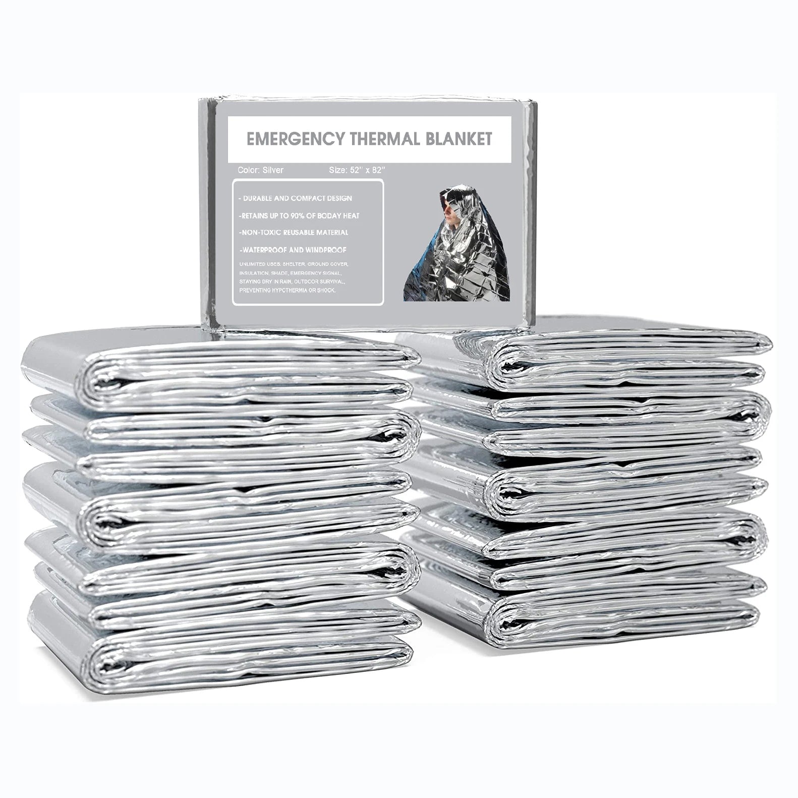 90% Heat Retention NASA Mylar Thermal Emergency Survival Blanket Outdoor Folding Style for Clinics and Survival Situations