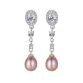PAG&MAG Women Luxury Freshwater Pearl 925 Sterling Silver Wedding Jewelry Bridals Long Earrings