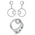 Personalized Women Sets 925 Sterling Silver Ring Earrings Fashion Jewelry Set