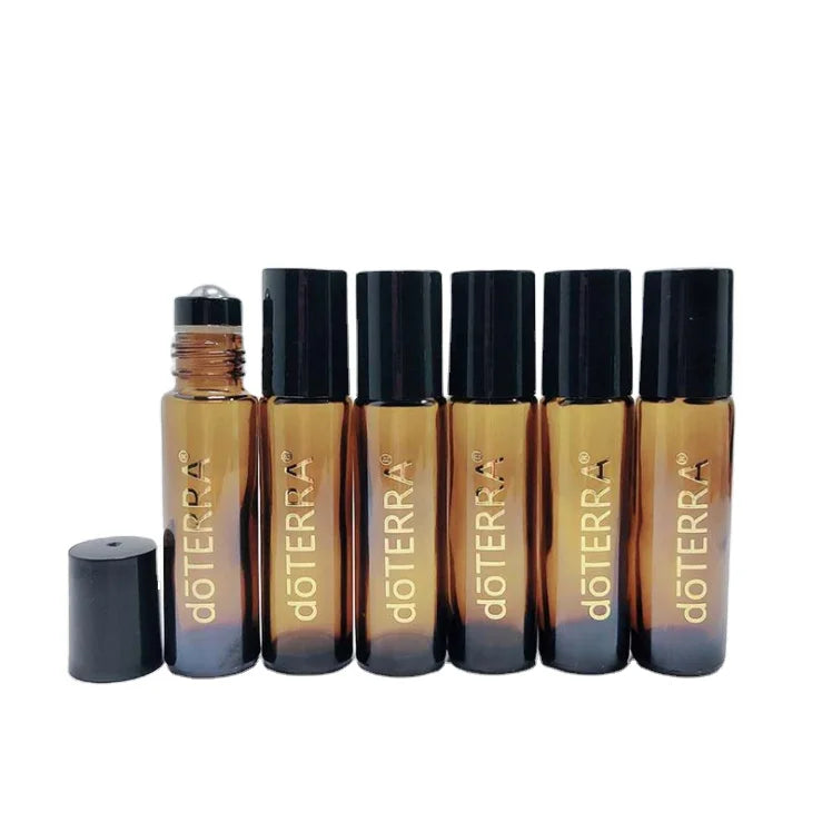 Wholesale 10ml Amber  Essential Oil Roller Bottle Perfume Glass Roll on Roller Bottle