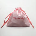 Custom Logo Pink Drawstring Jewelry Bag Packaging Jewelry Pouch With pink Ribbon