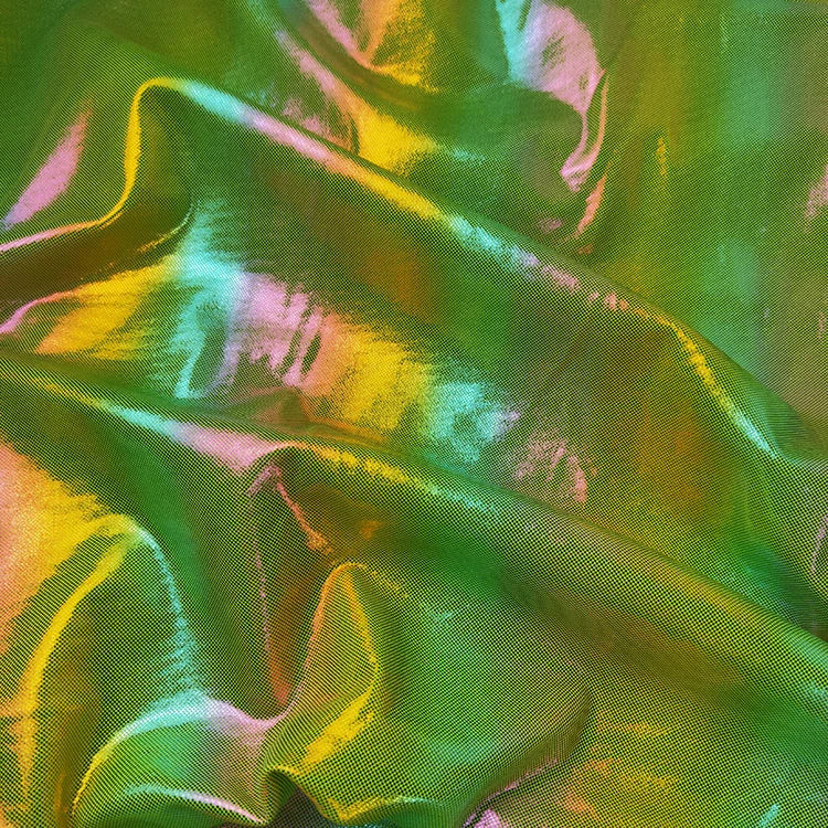 Hologram Rainbow Metallic Shiny Symphony Solid Holographic Fabric