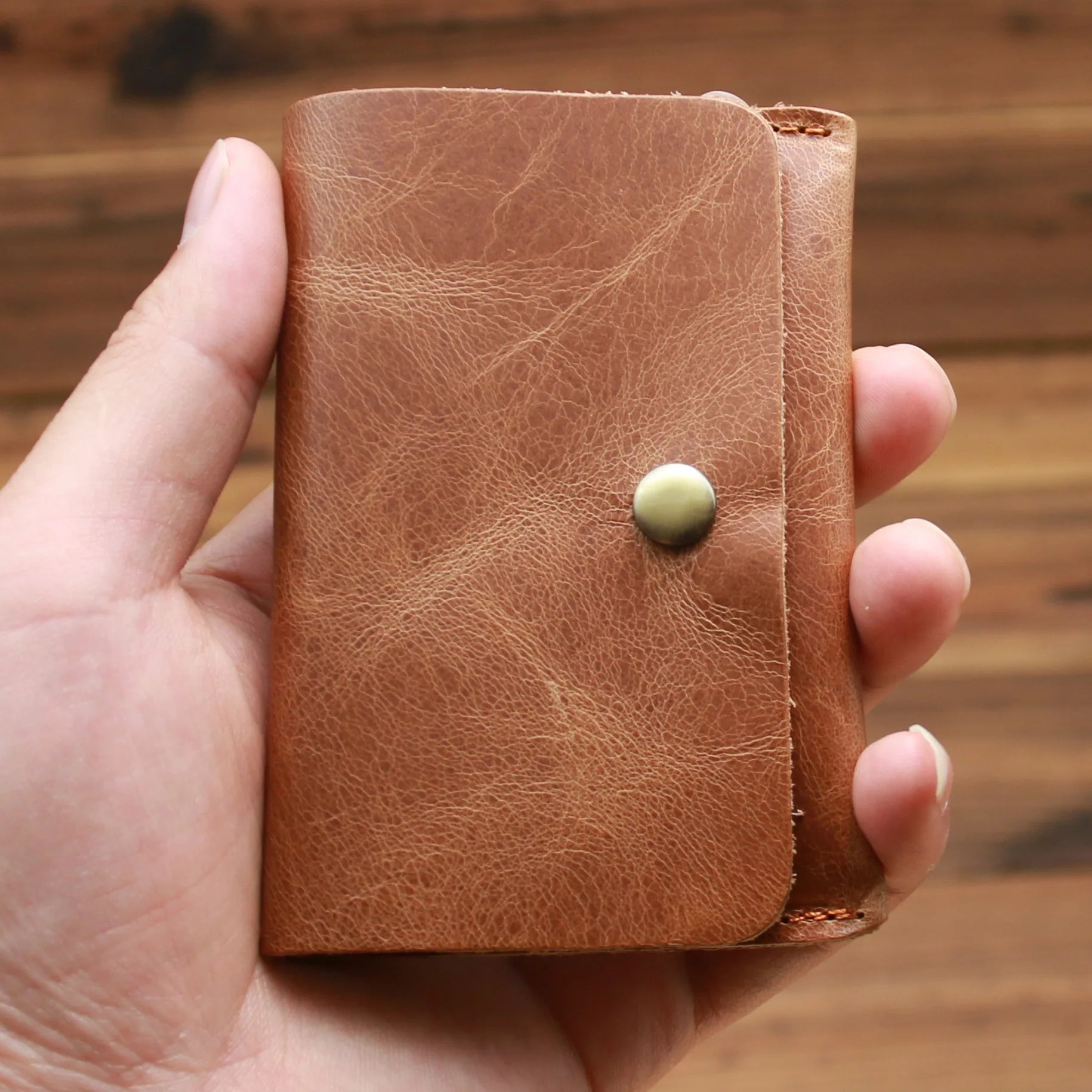Factory Supply Short Wallet Men Leather K Card Holder Vintage Genuine Crazy Horse Leather First Layer Cowhide Purse