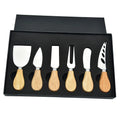 6-Piece Cheese Butter Knife Set with Stainless Steel Acacia Wood Handle Kitchen Slicer Baking Tools Wholesale with Gift Box