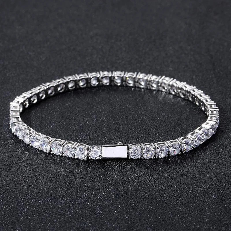 Factory Wholesale Iced Out VVS Moissanite Diamond Tennis Chain Bracelet Real Gold White Gold 6mm 7mm 8mm 9mm Custom 10K 14K Gold