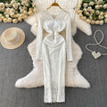 Women's Summer Fashion Round Neck Sleeveless White A-Line Gown Dresses