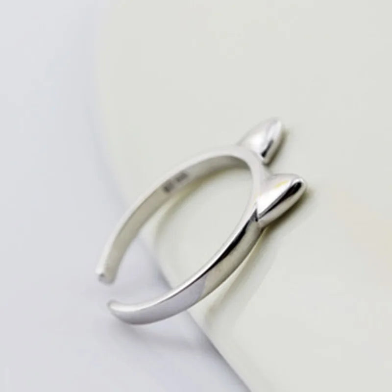 Hot Sale 2021 Wholesale Resizable Silver Opening Vintage Cat Ring Women's Jewelry