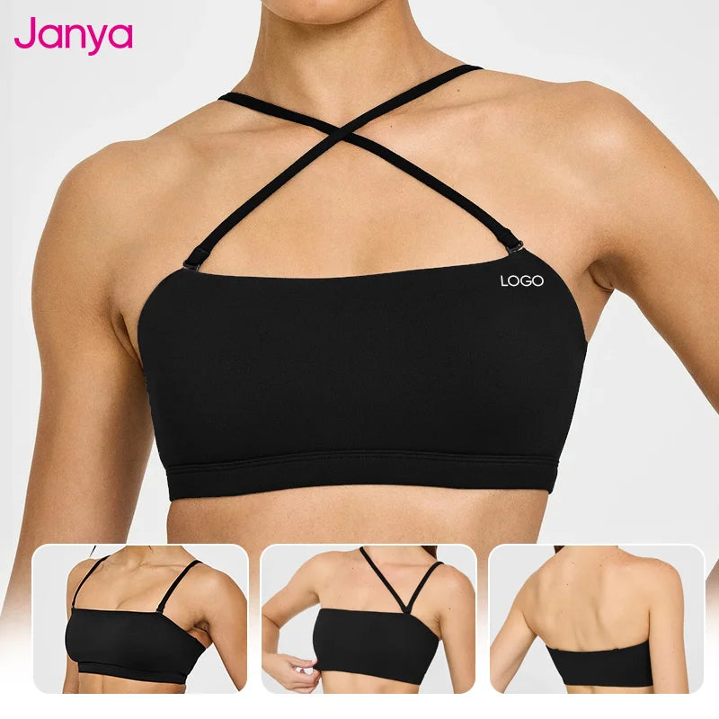 Janya Sexy Adjustable Straps Lightweight Breathable Gym Fitness Bras Custom Logo Sportswear Shockproof Yoga Sports Bra for Women