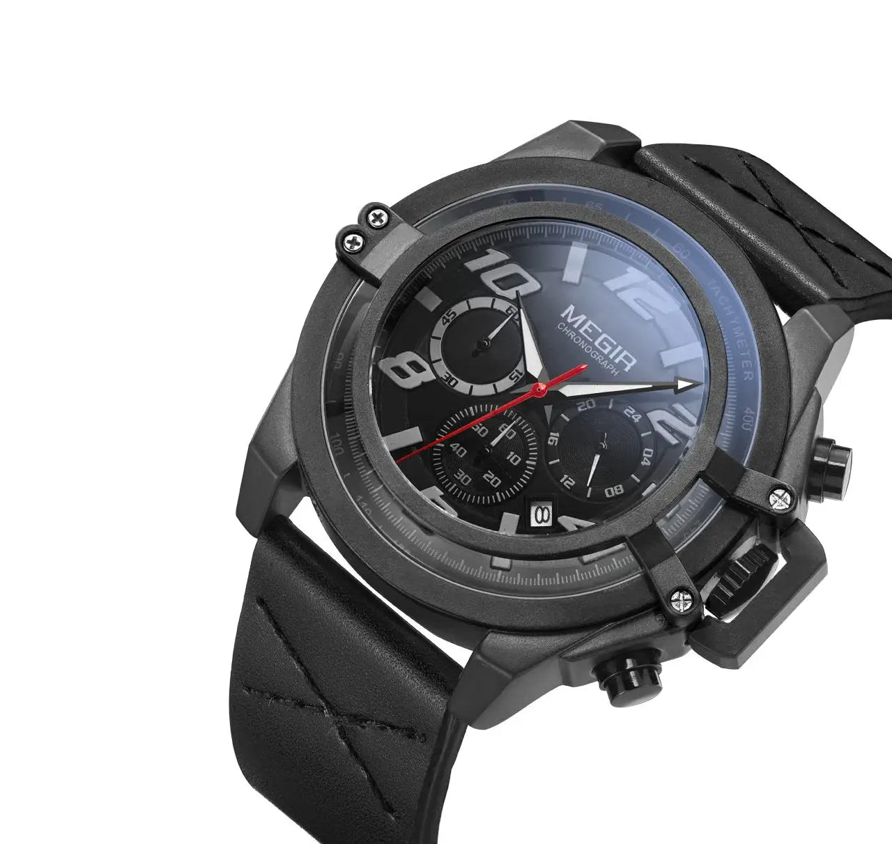 MEGIR 2052  Luxury Men's Quartz Watches Leather Multifunction Electronic Watch Waterproof Sport Watch for Men Custom LOGO