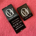 Loop Fold Satin Printed Clothing Main Neck Label for ClothesWashing Care Inside Silk Tags
