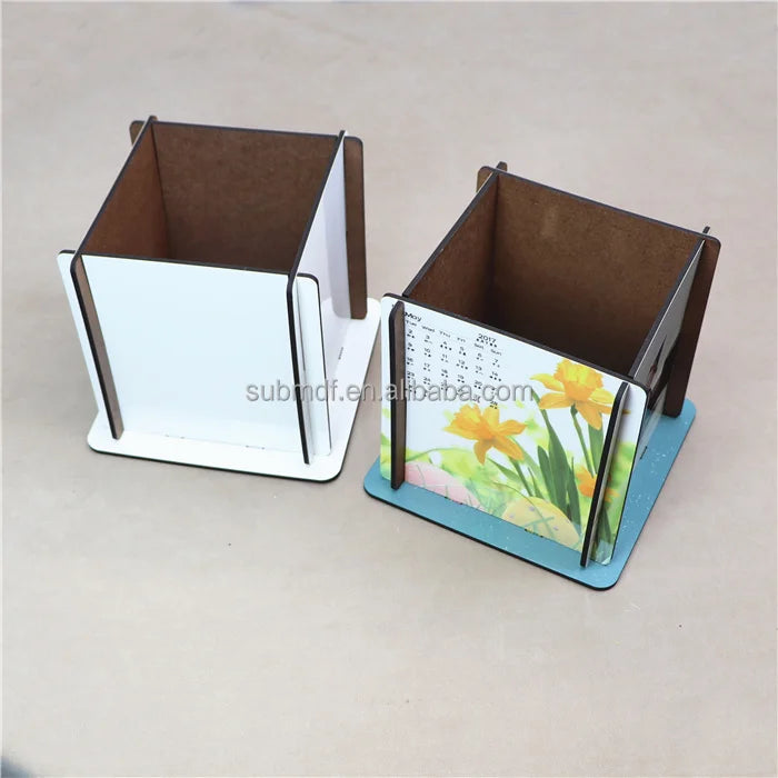 For Printing DIY Crafts Home Office Decoration Desktop Storage Pen Box White Blanks MDF Sublimation Wood Box