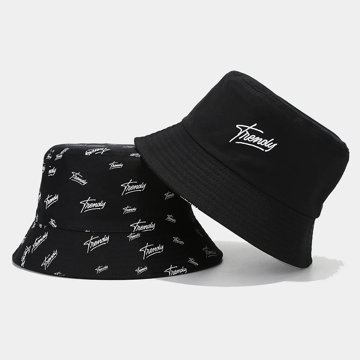Unisex Adults School Hiphop Black Character Short Brim 100% Cotton Fashion Street Style Sun Bucket Hat Cycling Daily Travel Four