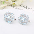 Fashion Earrings Jewelry Natural Topaz Stone 925 Sterling Silver Vintage Gift Party Women Earrings