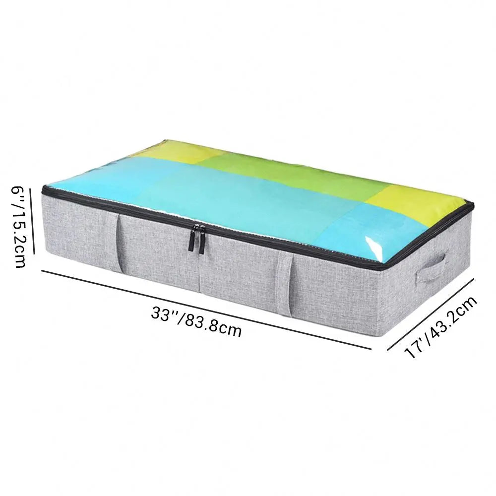Wardrobe Storage Solutions Cajas De Almacenamiento 90L Under Bed Storage Bags with Zips and Reinforced Handles for Quilt