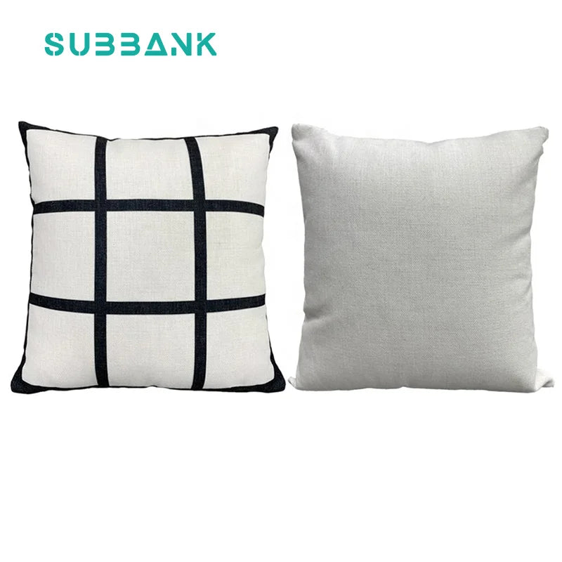 Subbank 9 Panel Sublimation Pillow Case Wholesale White Blank 9 Panel Linen Sublimation Pillow Case