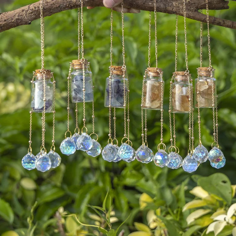 Rainbow Glass Wishing Bottle Sun Catcher Window Decoration Home Decorations Garden Crafts Wall Decor Sun Catcher