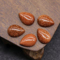 HZ Drop Shape Ruby 10*14mm Gold Sand Stone Cabochon Gemstone for Jewelry Making Crystals