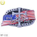 Custom Men's Belt Buckle Private Logo Die Casting Zinc Enamel Letter Hardware for Waist Print Logo on Metal Pin Style for Bags