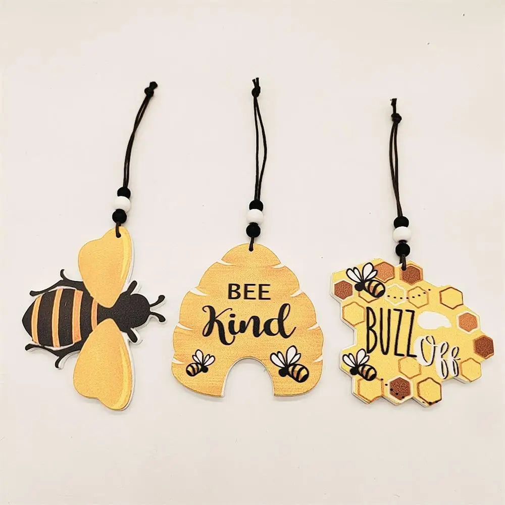 Easter Wooden Ornament Supplies 3Pcs New Creative Bee Easter Wooden Craft Pendants for Birthday Various Holiday Party