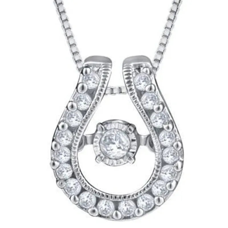 CAOSHI Unique U Designed Pendants Luxury Diamond Inlaid Cubic Zircon Wedding Jewelry Gemstone Pendant Necklace for Women