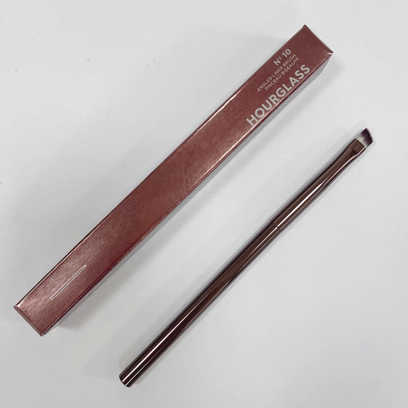Custom Logo Eyebrow Brush Private Label Wholesale Synthetic Hair Aluminum Tube Solid Wood Handle Makeup Brush