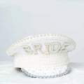 Wholesale Luxury Chic Rhinestone Pearl Carnival Hats Bridal Women Sequin Performance Captain Caps for Party