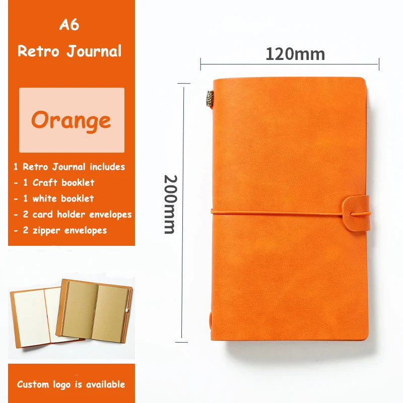 Wholesale Retro Pu Leather Elastic Band Customize Notebook Refillable Cash Envelope Budget Planner Book Genuine Leather Notebook