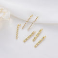 Simple Design 14K Gold Plated Inlaid Zircon Rectangle Shape Charm Pendant for Jewelry Making Accessories