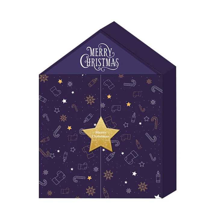 House Shape Christmas Advent Calendar Box Customizable Size Christmas Decoration Surprise Boxes