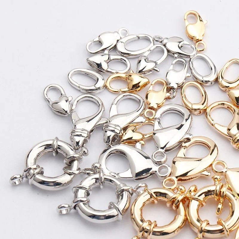 M723   10pcs/lot Lobster Clasppass REACHnickel Free18k Gold Rhodium Platedcharmsjewelry Findings Componentsdiy Necklace
