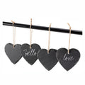 Promotional Modern Heart Shape Natural Slate Hanging Craft with Brushed Finish and Laser Engraving