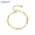 SP-LAM Fashion Girl Stainless Steel Charm Metal Adjustable Bangle Wholesale Designer Bracelet