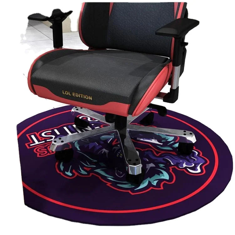 Tigerwings 110cm PVC Rubber Gaming Chair Mat Modern Natural E-Sport Animal Print Outdoor Carpet for Floor Use in Home Setting