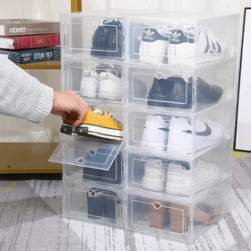 clear Stackable Shoe Organizer Shoe Storage Box Under Bed Drawer Shoe Box Organizer for Women