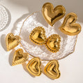 Modern Heart Earrings Set Valentine's Day Gift 18K Gold Plated 316L Stainless Steel Chunky Statement Heart Earrings