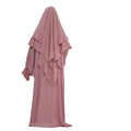 2-Piece Eid Ramadan Batwing Butterfly Kaftan Abaya Set Women's Traditional Muslim Prayer Dress Two Layers Khimar for Ramadan Eid