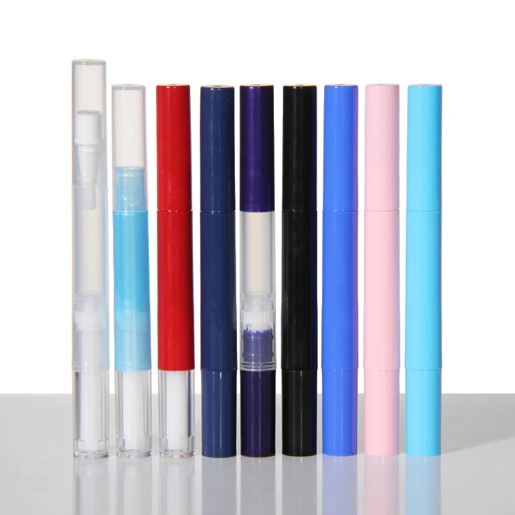 Stock Disposable Plastic Cylinder Cosmetic Container Lip Gloss Brush 2-5ml Transparent Empty Cuticle Oil Nail Oil Twist Pen