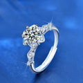 XJA005 Luxury 925 Sterling Silver Shiny Zircon Moissanite Heart Arrows Design Star Wedding Rings for Women Fine Jewelry