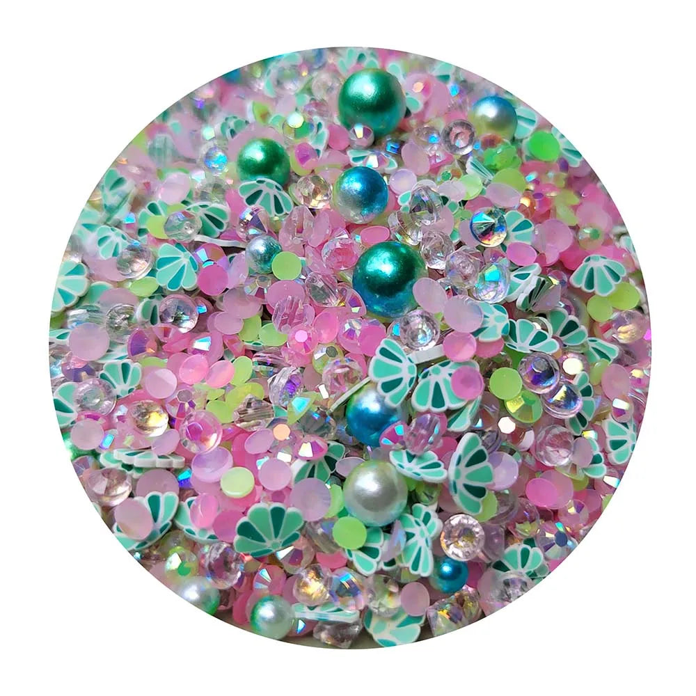 Polymer Clay Sprinkles Mixed Rhinestone Pearls Sequins Crafts Nail Shaker Card Decoration DIY Crystal Mud Filler Accessories