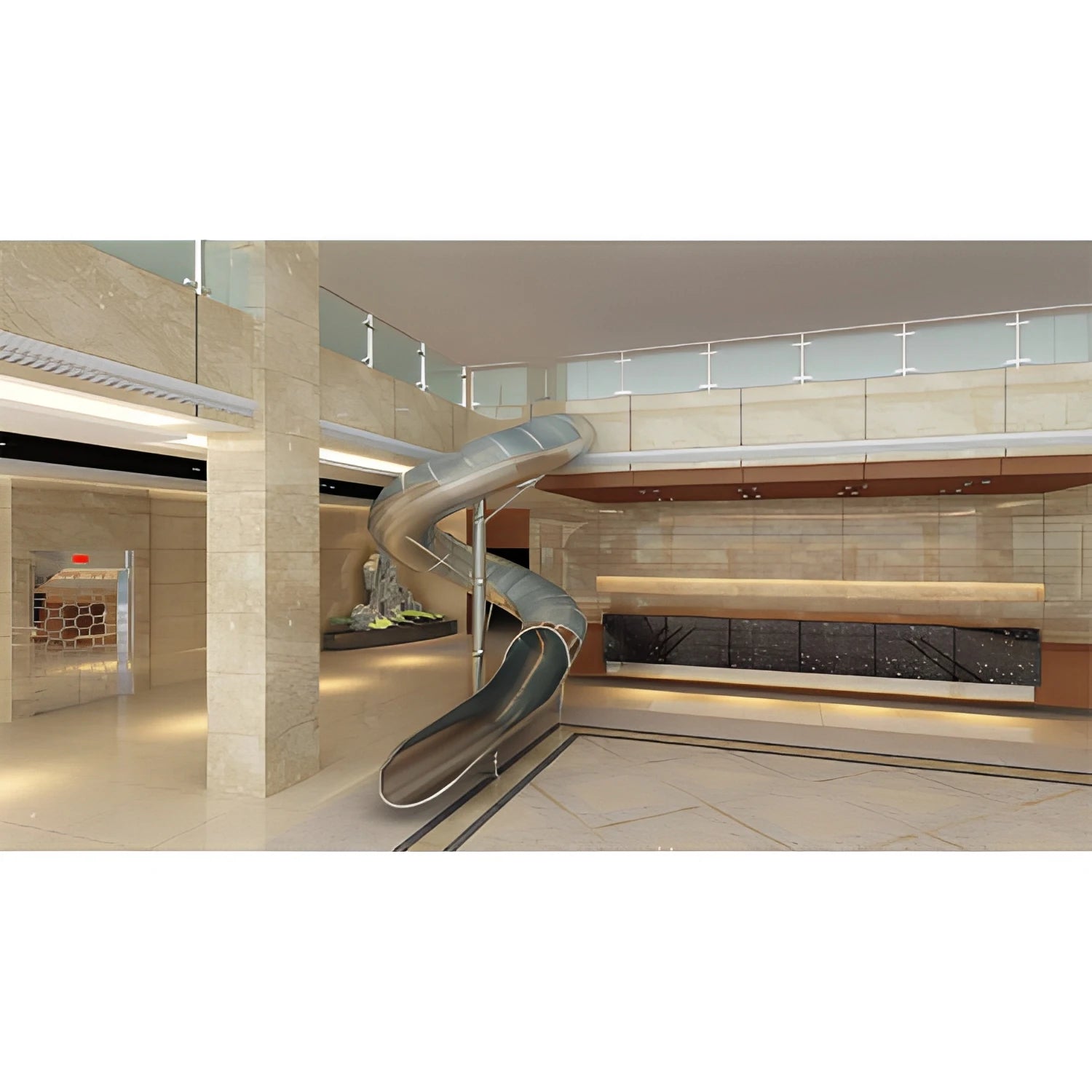 Stainless Steel Indoor Spiral Slide Set for Adults and Kids-Educational & Residential Use