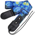 Factory Direct Sale Large Stock Good Quality Van Gogh Painting Guitar Strap Wholesale Exquisite Guitar Strap with Tail Pin&cord