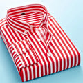 M-5XL Men Striped Long Sleeve Shirts Man Handsome Shirt Men's Casual Shirt Streetwear