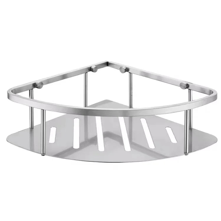 Stainless Steel Circular Modern Eco-Friendly Bathroom Corner Basket Shower Caddy Shower Shelf Wall Mounted Storage Racks