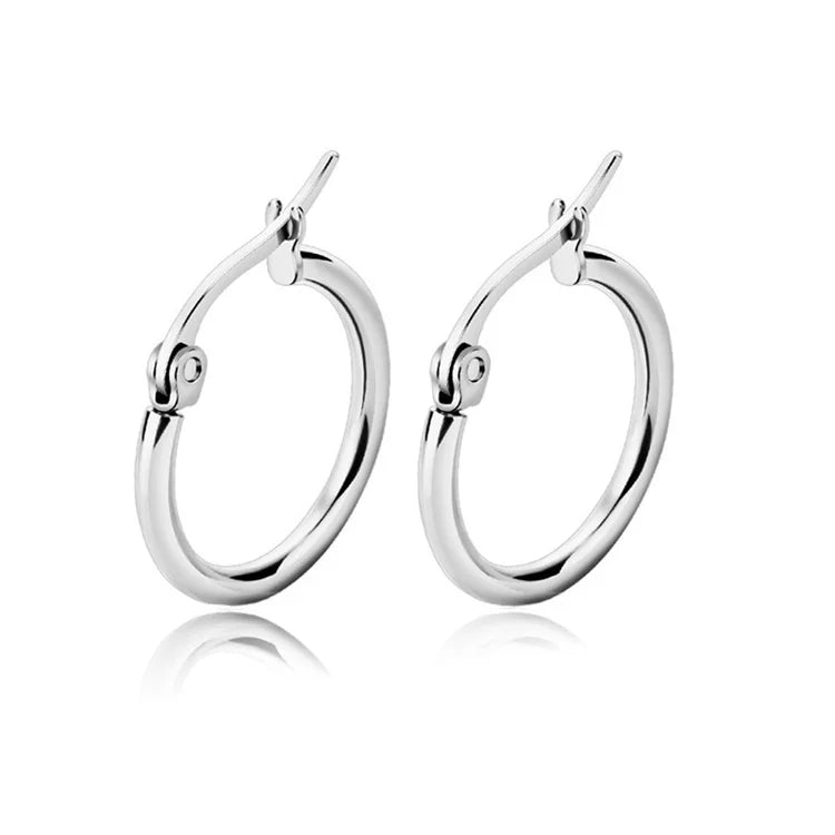 Wholesale Minimalist Fashion Gold Plated Stainless Steel Hoop Earrings
